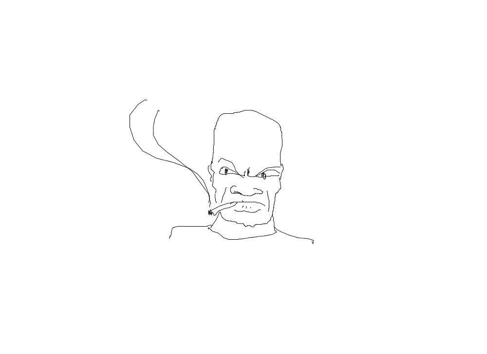 Tough Man Smoking