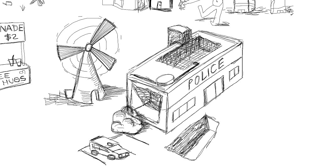 Police Station as part of a bigger city (under development)
