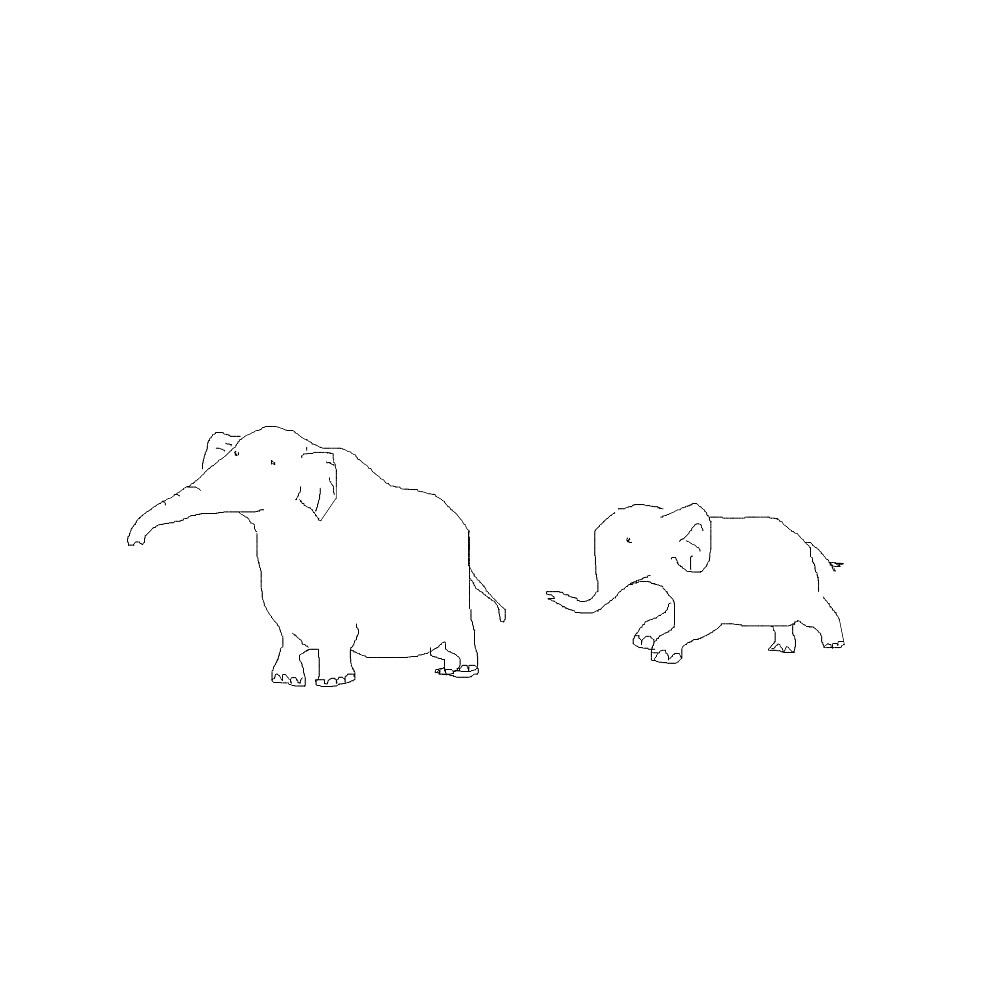 mummy and child elephant